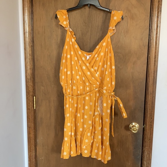 LC Lauren Conrad print faux wrap dress ruffle detail elastic waist XXL - Picture 4 of 17